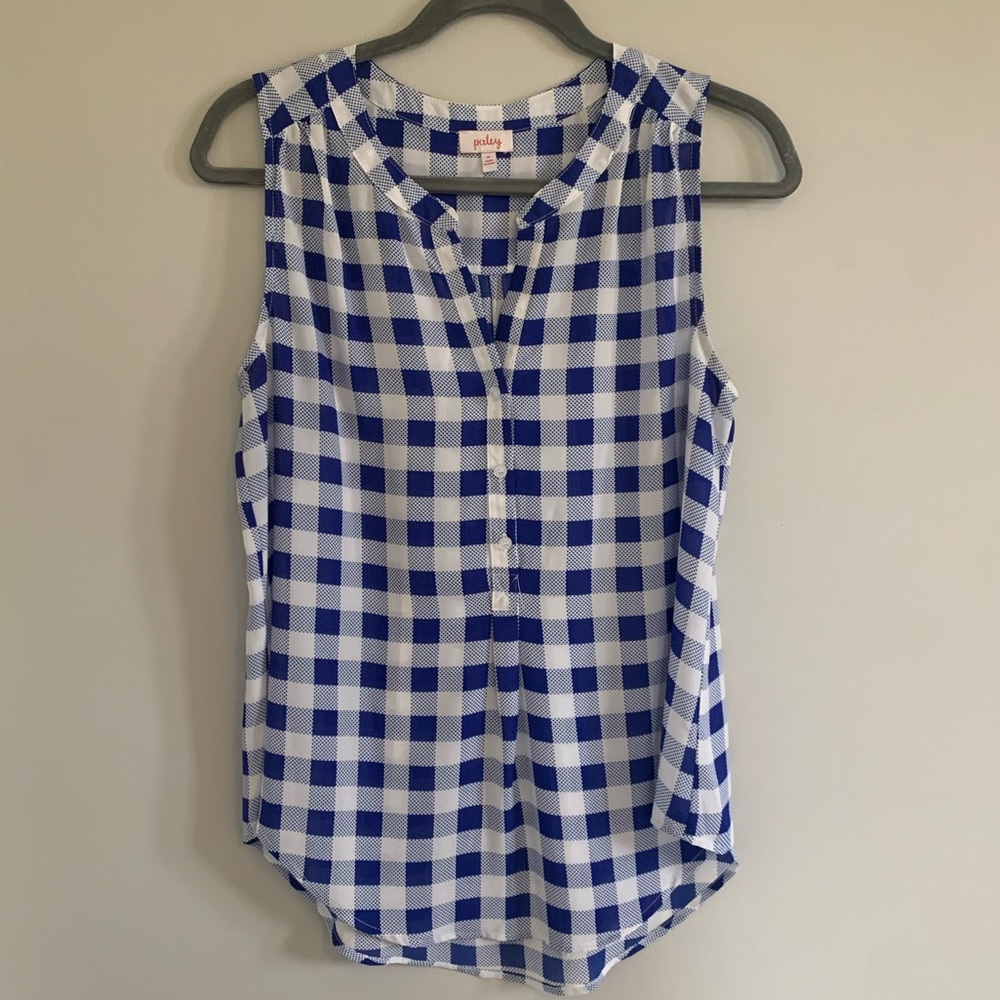 Plaid blouse tank top